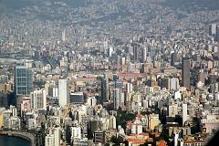 Beirut 01 View Of Downtown From Airplane Includes Platinum Tower, Holiday Inn, Al Amin Mosque, Grand Serail, AUB, Al Murr Tower